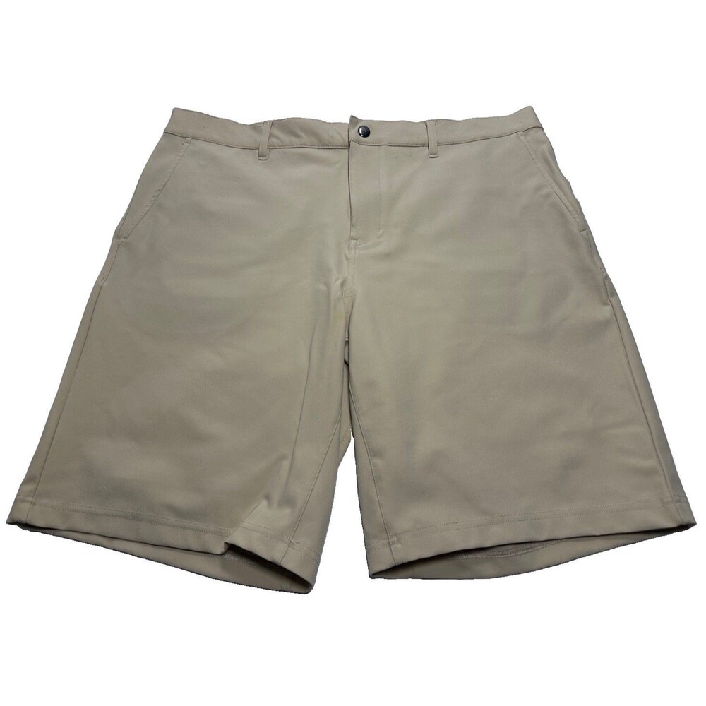 Men's State & Liberty Athletic Fit Shorts 9" Size 38 Mid Khaki